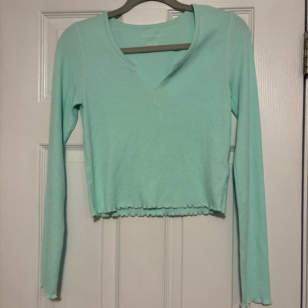 Green Henley shirt